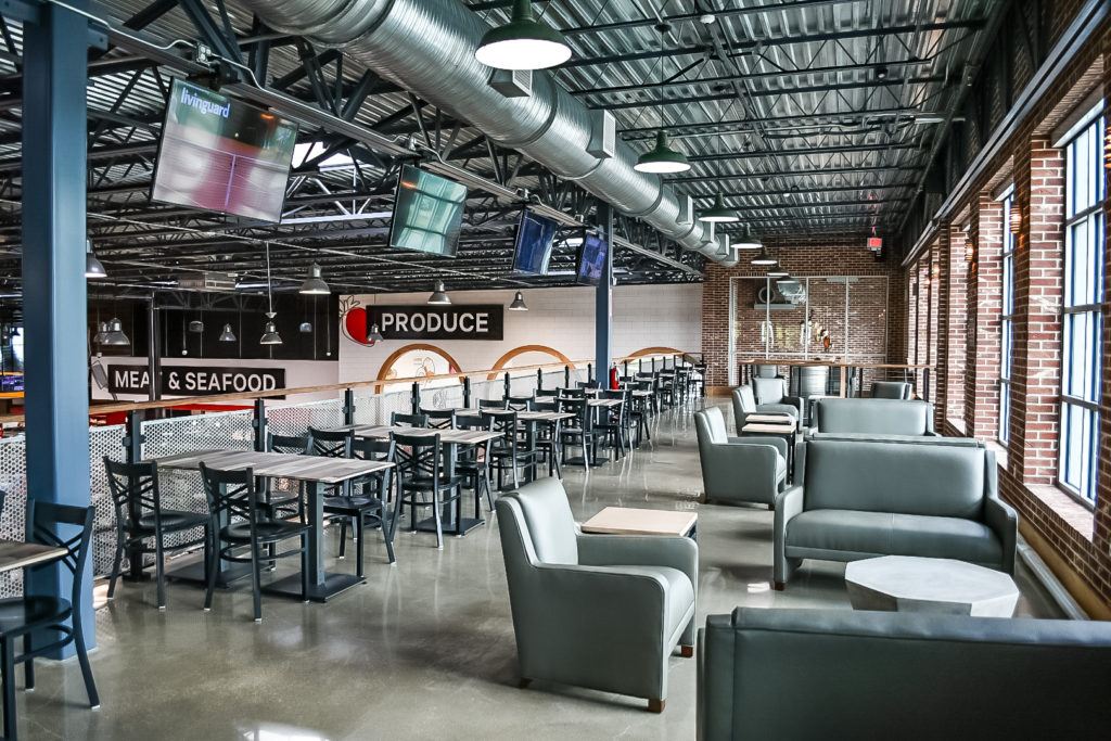 The upstairs seating at the College Station Brookshire Brothers