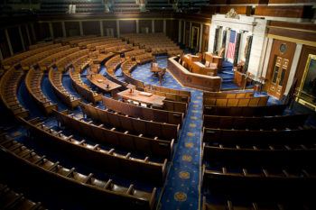 View of empty house of representatives chamber