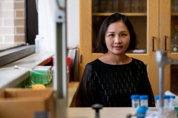 portrait of professor sitting in the lab