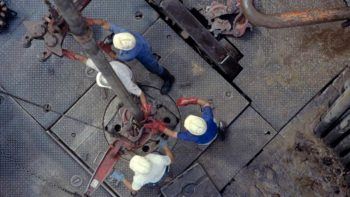 geothermal drilling concept image, aerial view
