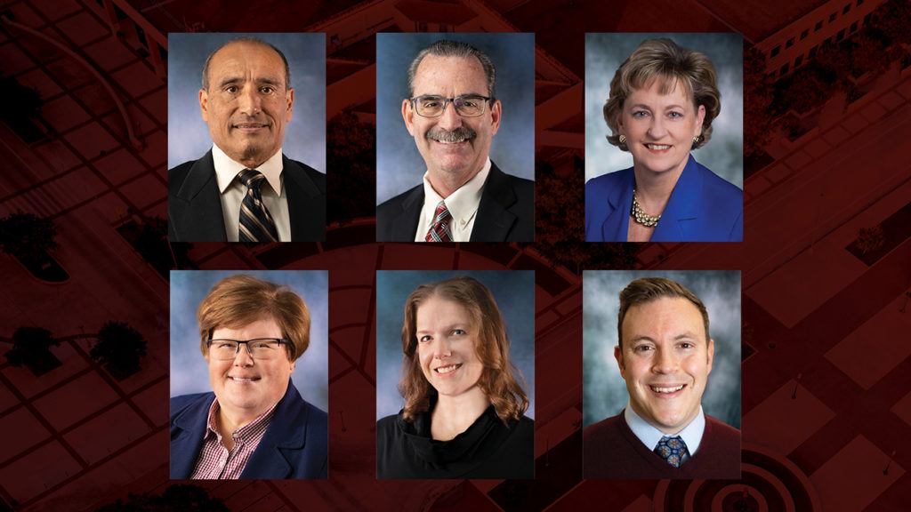 a graphic featuring the photos of Joe Ramirez, Tom Reber, Anne Reber, Vicki Dobiyanski, Kristin Harrell and Justin Jeffery
