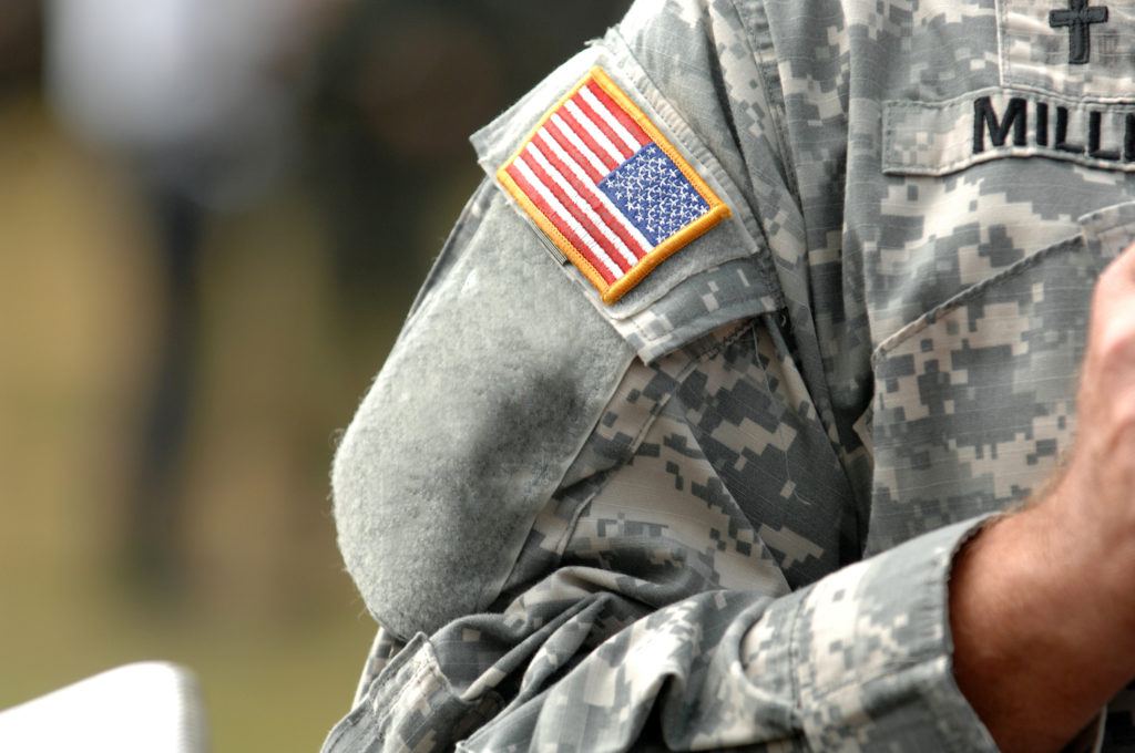 close up of soldier's uniform