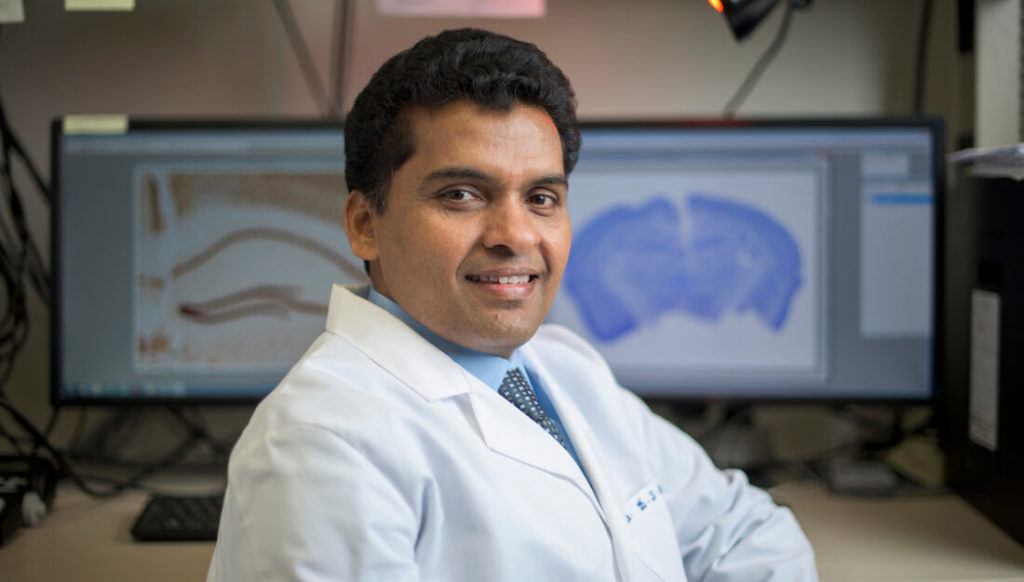 portrait of samba reddy in the lab