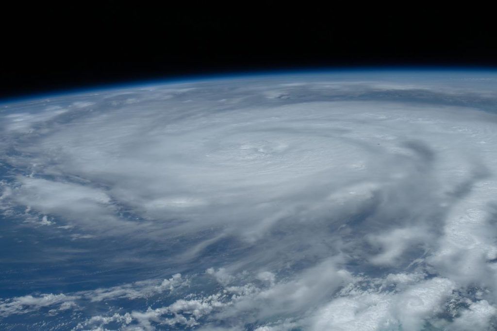 view from space of hurricane ida