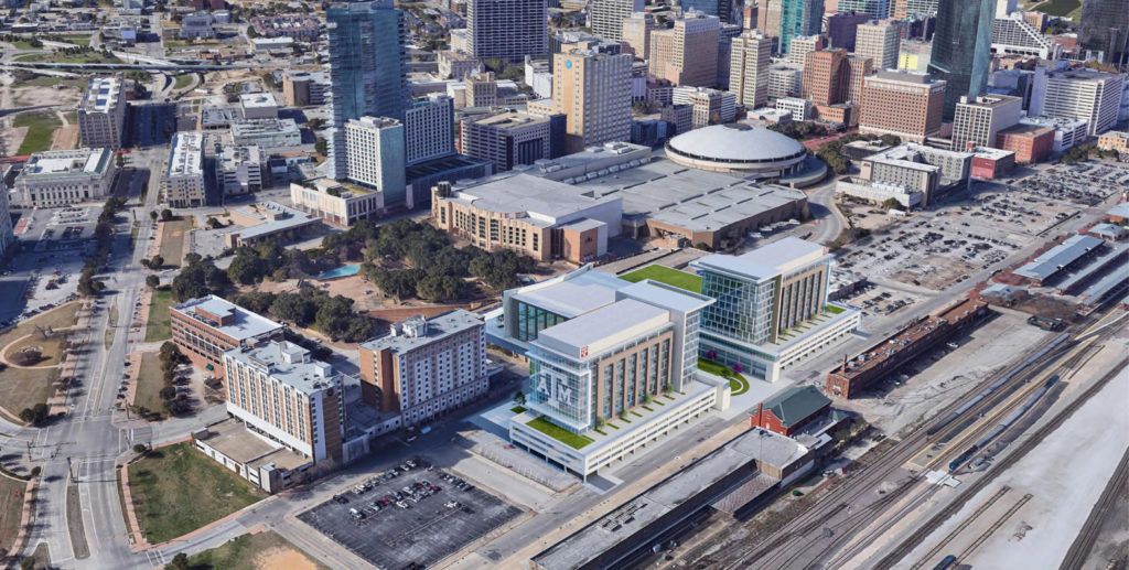 artist's rendering of texas a&m building in fort worth