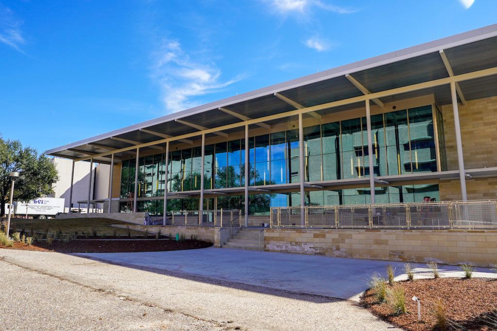 exterior view of the new dining hall building