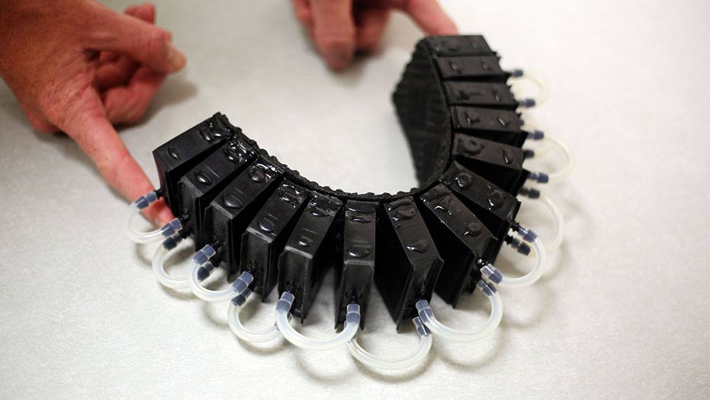 a close up of a prototype of the actuator