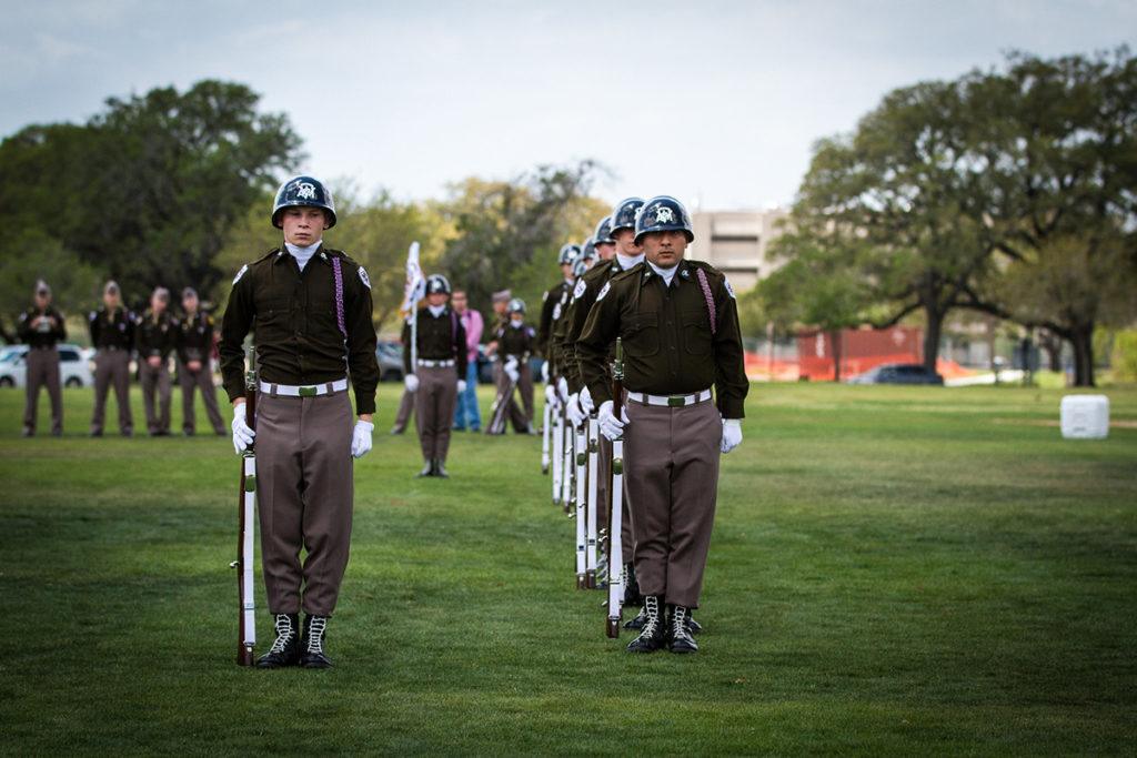 fish drill team cadets in formation