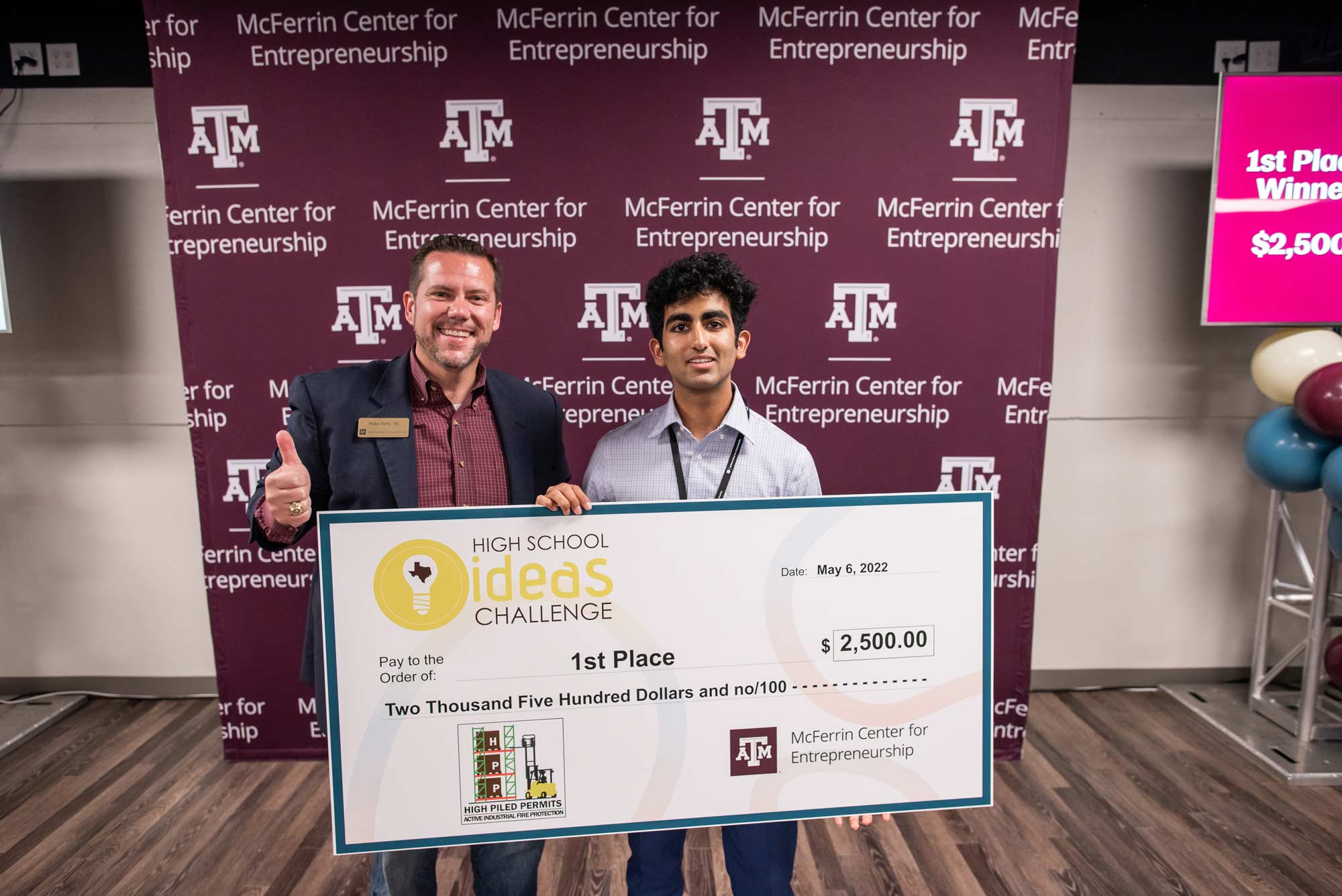 Photo of winner of 2022 McFerrin Center High School Ideas Challenge