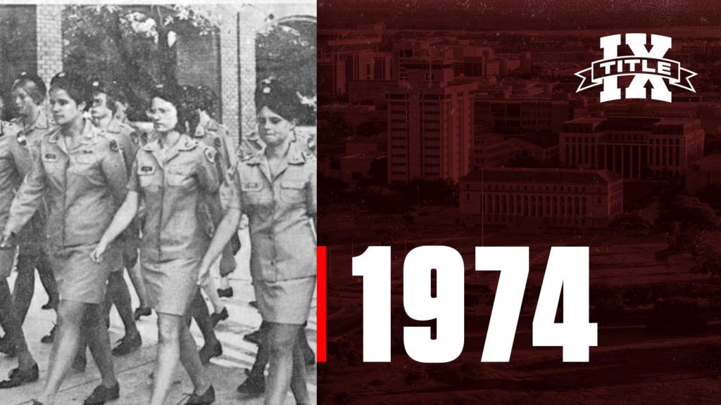 Title IX, 1974, female cadets marching