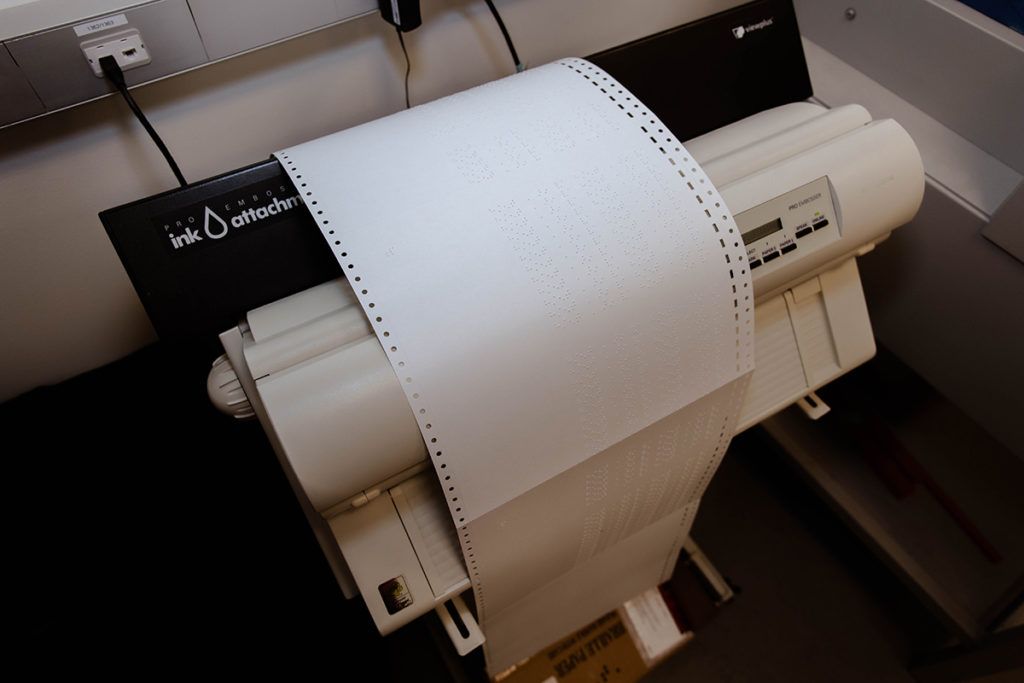 a machine printing math coursework in braille