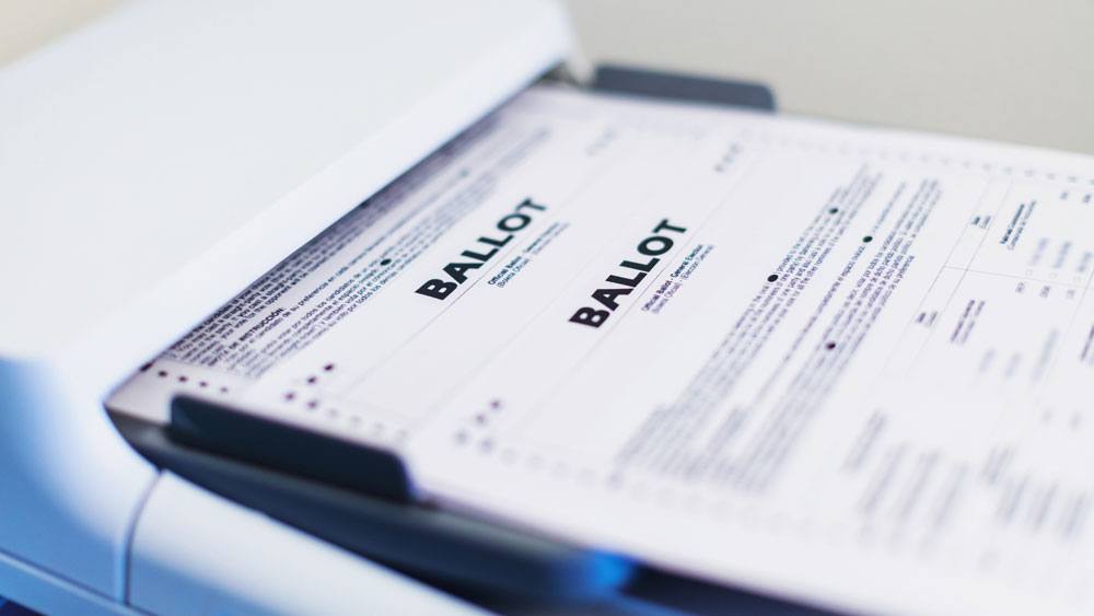 stock image of a paper ballot