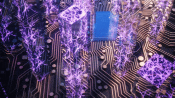 artist's rendering representing electrical circuits