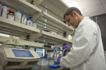 Dr. Alex Keene in his lab at Texas A&M