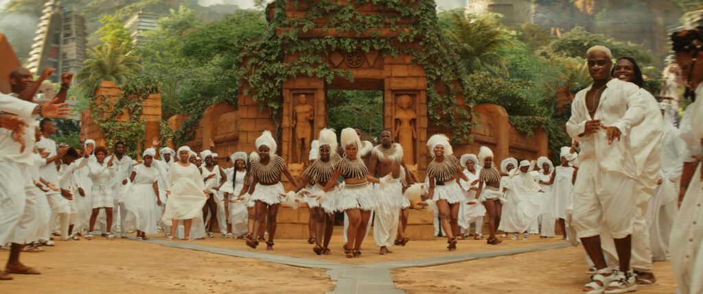 The funeral scene from Marvel Studios' Black Panther: Wakanda Forever.