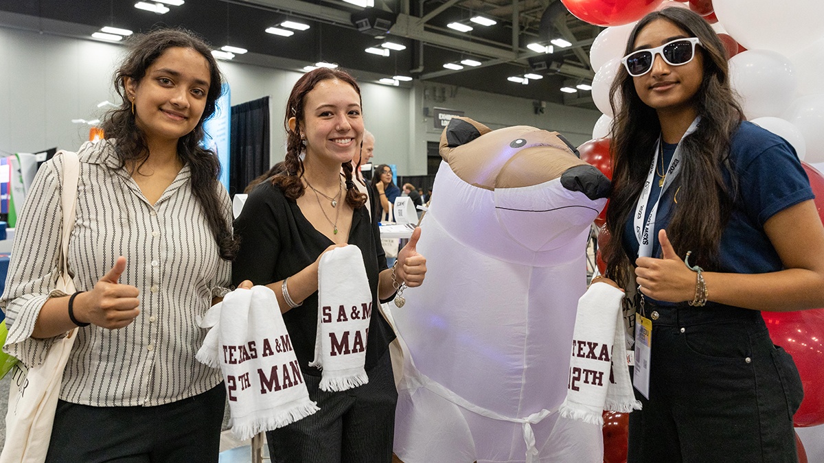 visitors to the A&M booth at SXSW