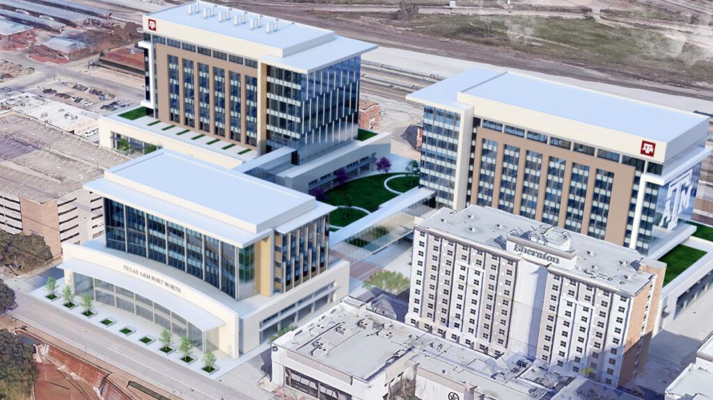 a rendering of the Texas A&M Fort Worth campus