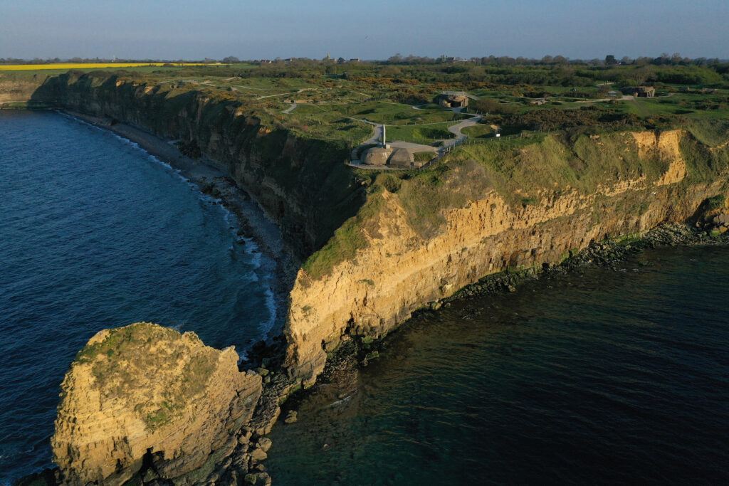 aerial view La Pointe du Hoc