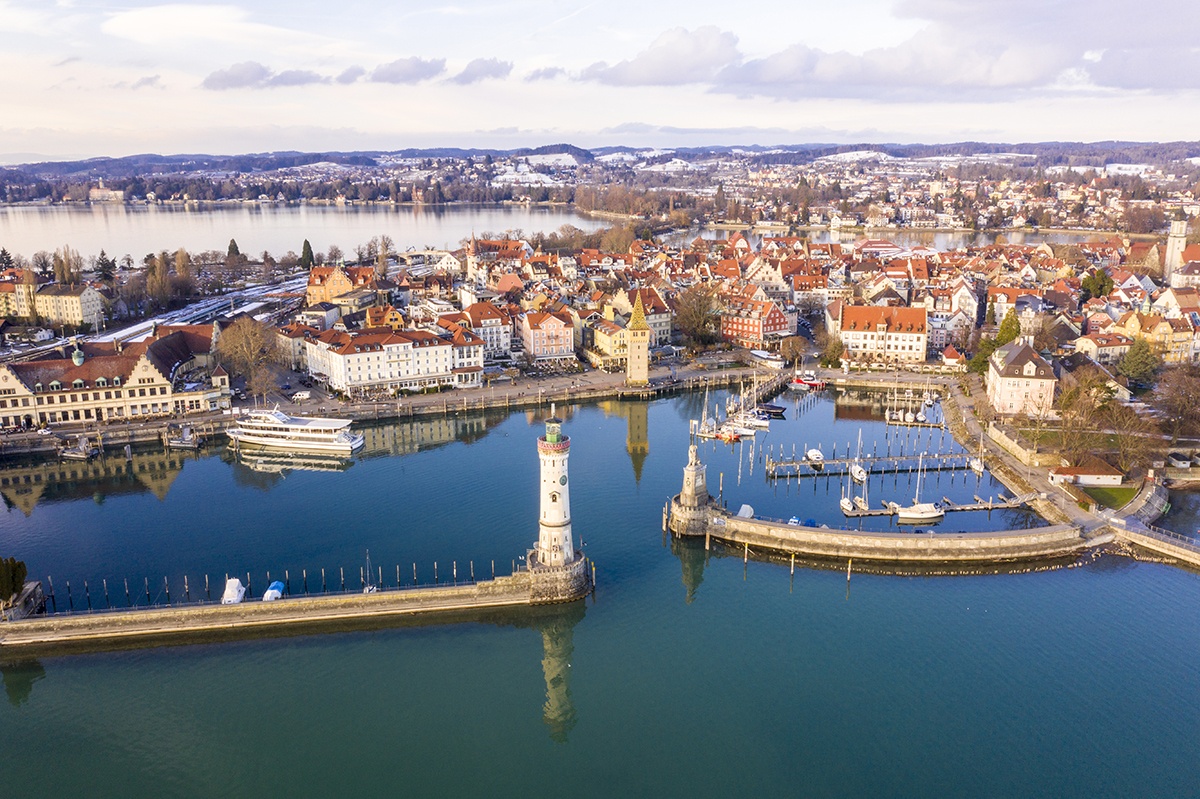 an aerial of Lindau, Germany