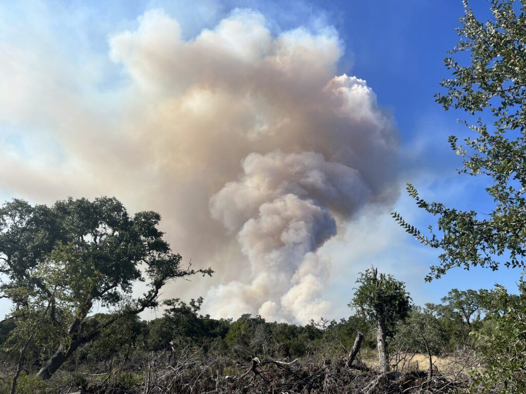 Oak Grove fire smoke plume.
