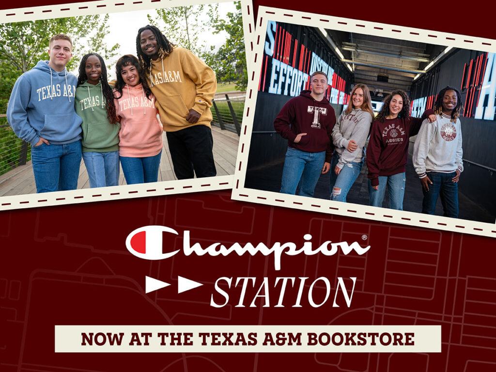 Champion Station now at the Texas A&M Bookstore
