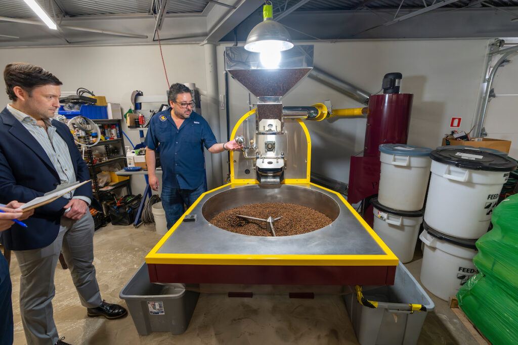 Eric Brenner providing a demonstration to visitors of the center