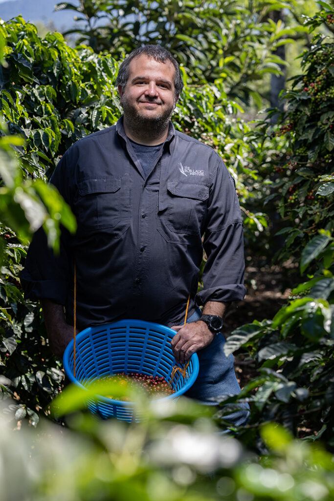 Eric Brenner at a farm in Ciudad Vieja, Guatemala