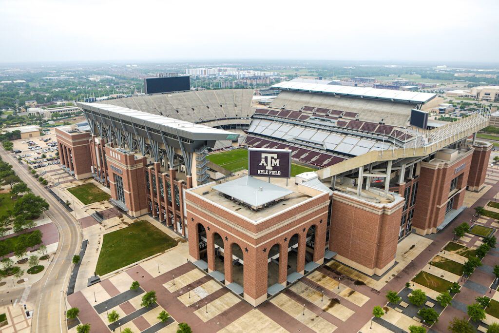 an aerial view of Kyle Field