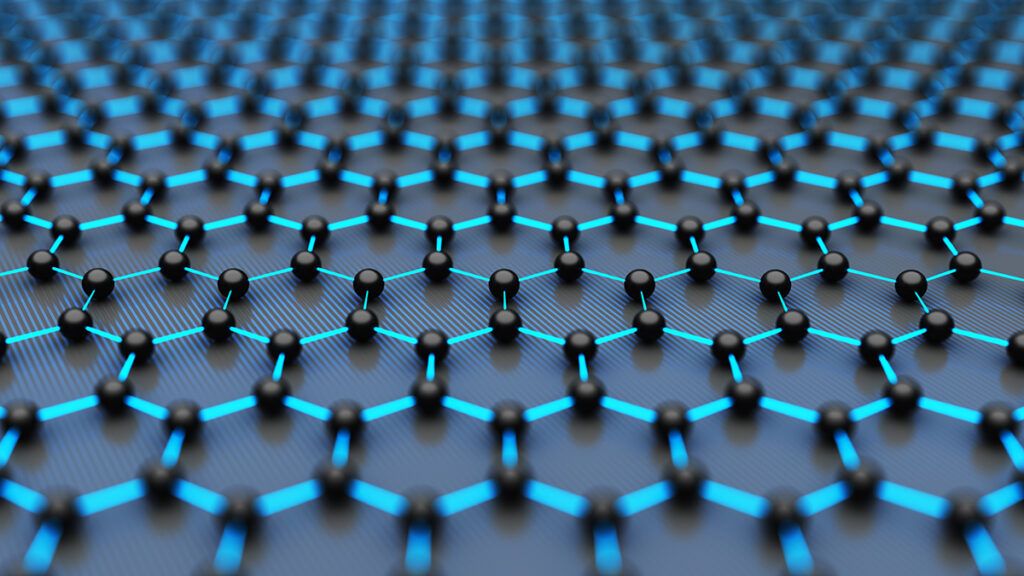 Hexagonal graphene molecular structure, biotechnology and medical background. 3d illustration.