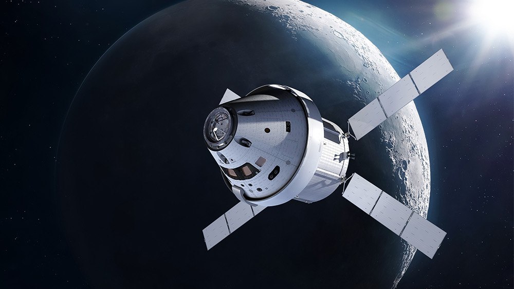 a rendering of a satellite in orbit