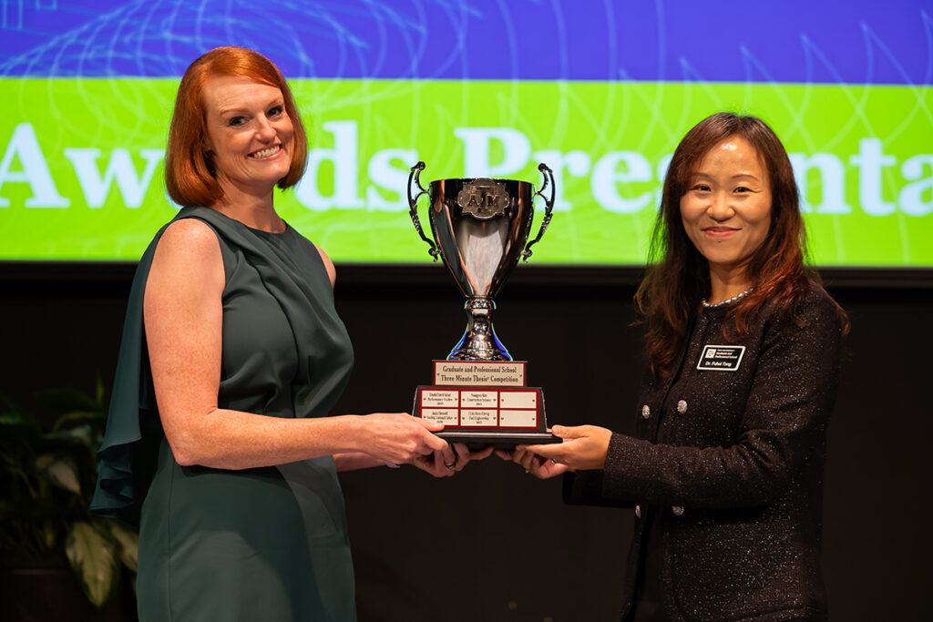 Andrea Porter with Grad School Interim Dean Fuhui Tong