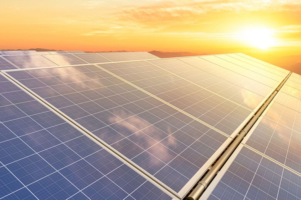 Solar panels under the sun