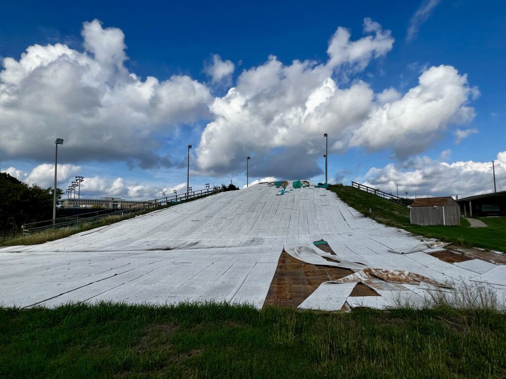 a photo showing the storm damage on Mt. Aggie