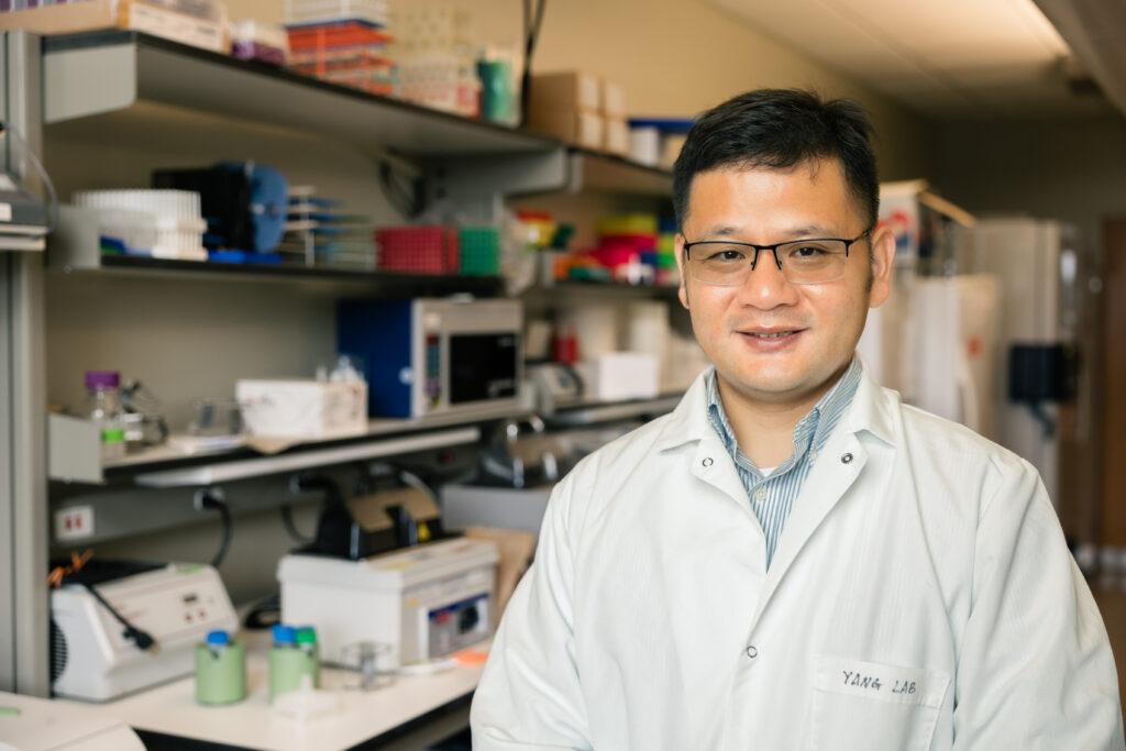 A researcher in a laboratory.