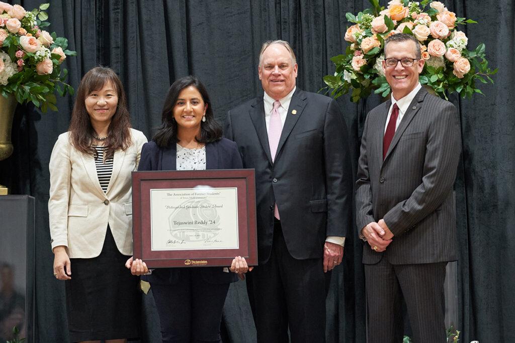 , l to r, Dr. Fuhui Tong, Tejaswini Ready, Porter S. Garner III, Dr. Timothy P. Scott