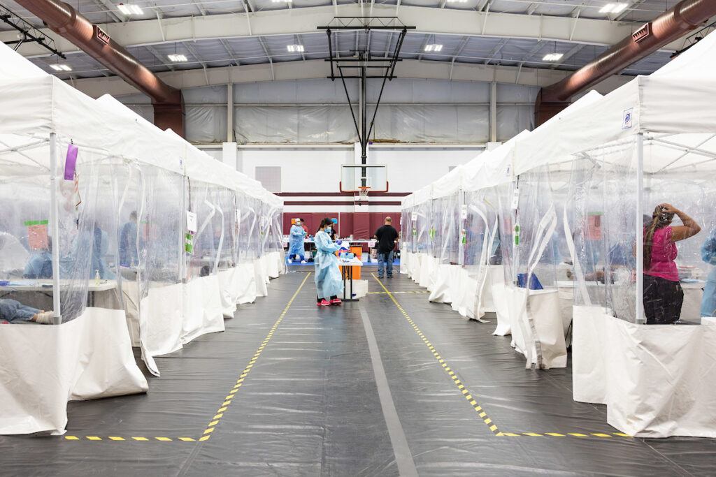 The dental staging tents at PSJA Early College High School in Pharr, Texas on Thursday, July 27, 2023.