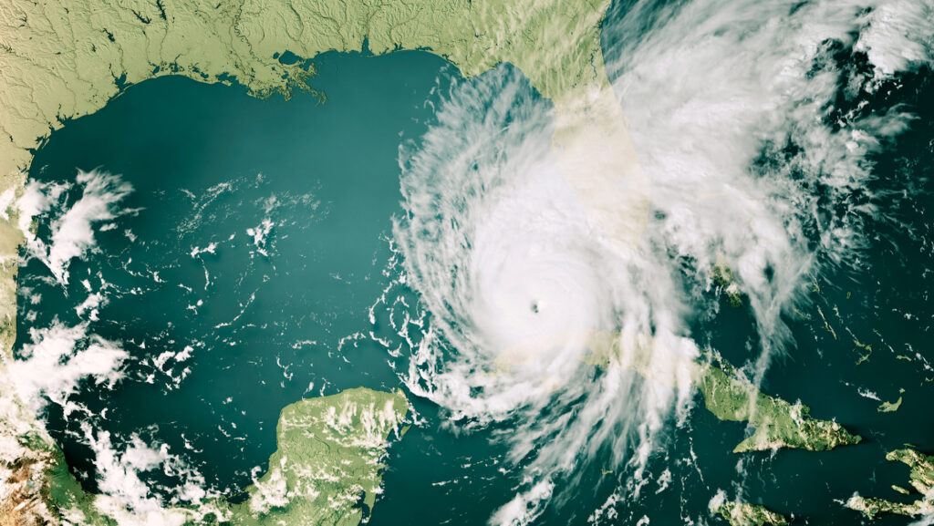 a satellite image of a hurricane