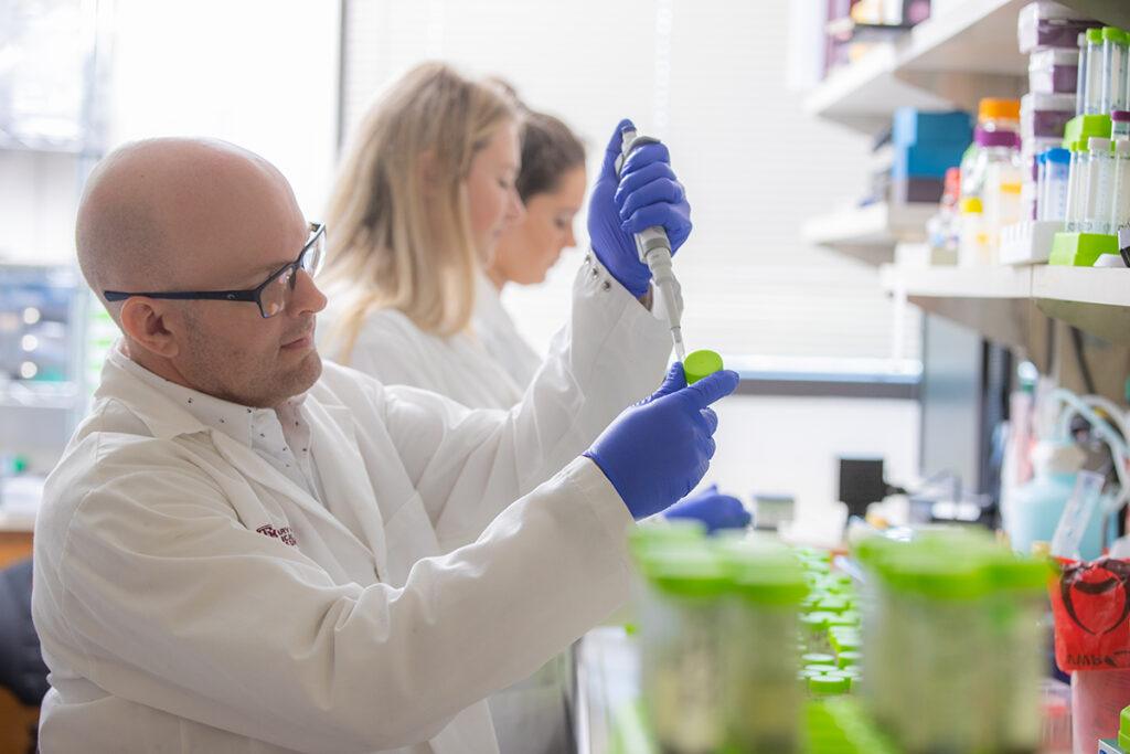 Dr. Michael Golding working in his lab