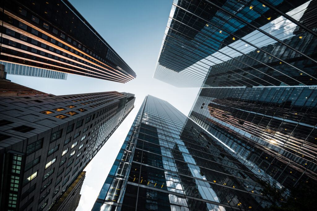 Business concept stock image of skyscrapers