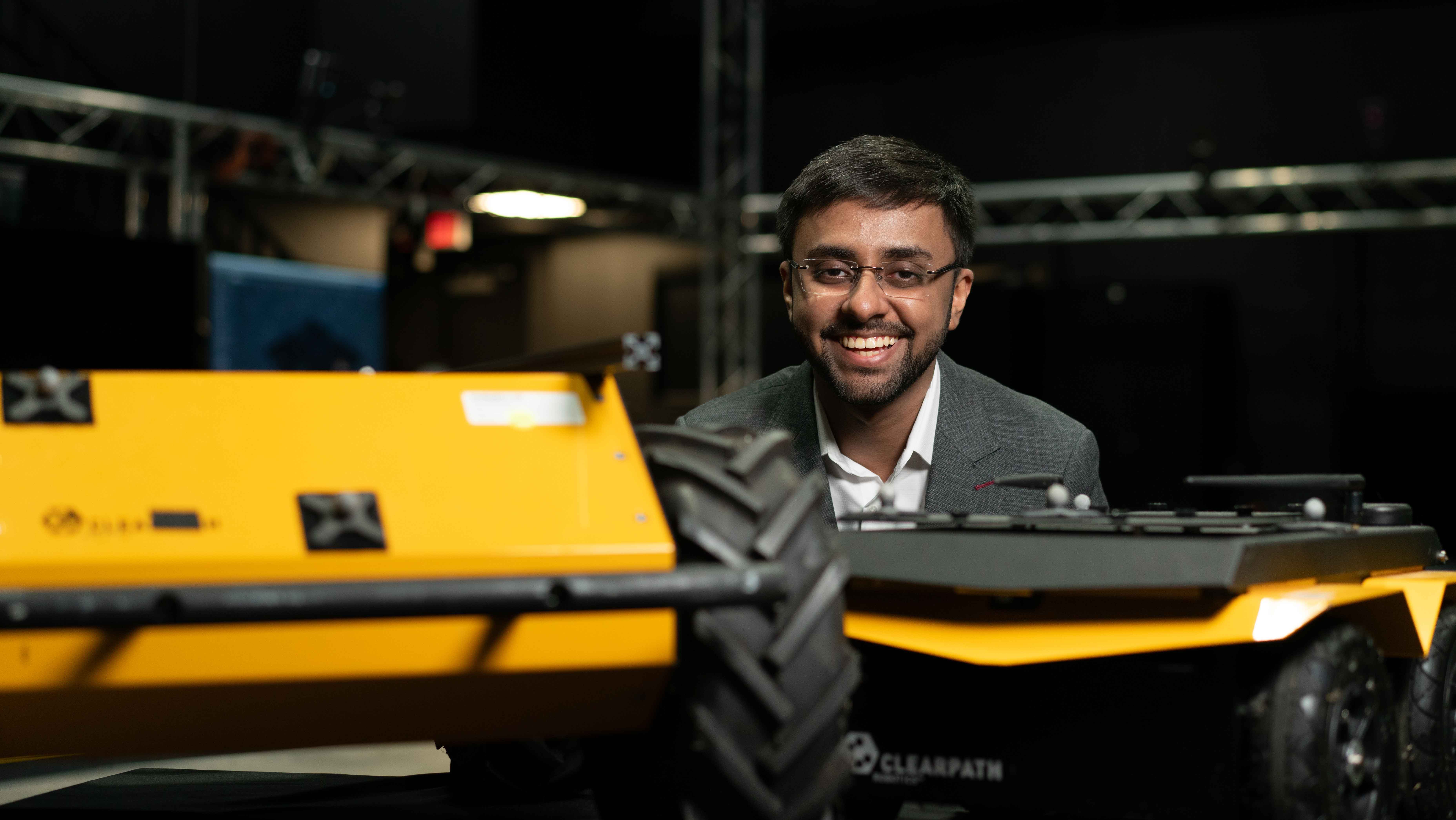 Ammar Waheed is developing control systems for mobile robotic platforms designed to operate in unpredictable, dynamic environments with the support of the Defence Science and Technology Laboratory (DSTL), an executive agency of the Ministry of Defence in the UK.