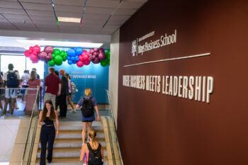 a shot of the Student Experience Office grand opening at Mays Business School in summer 2024