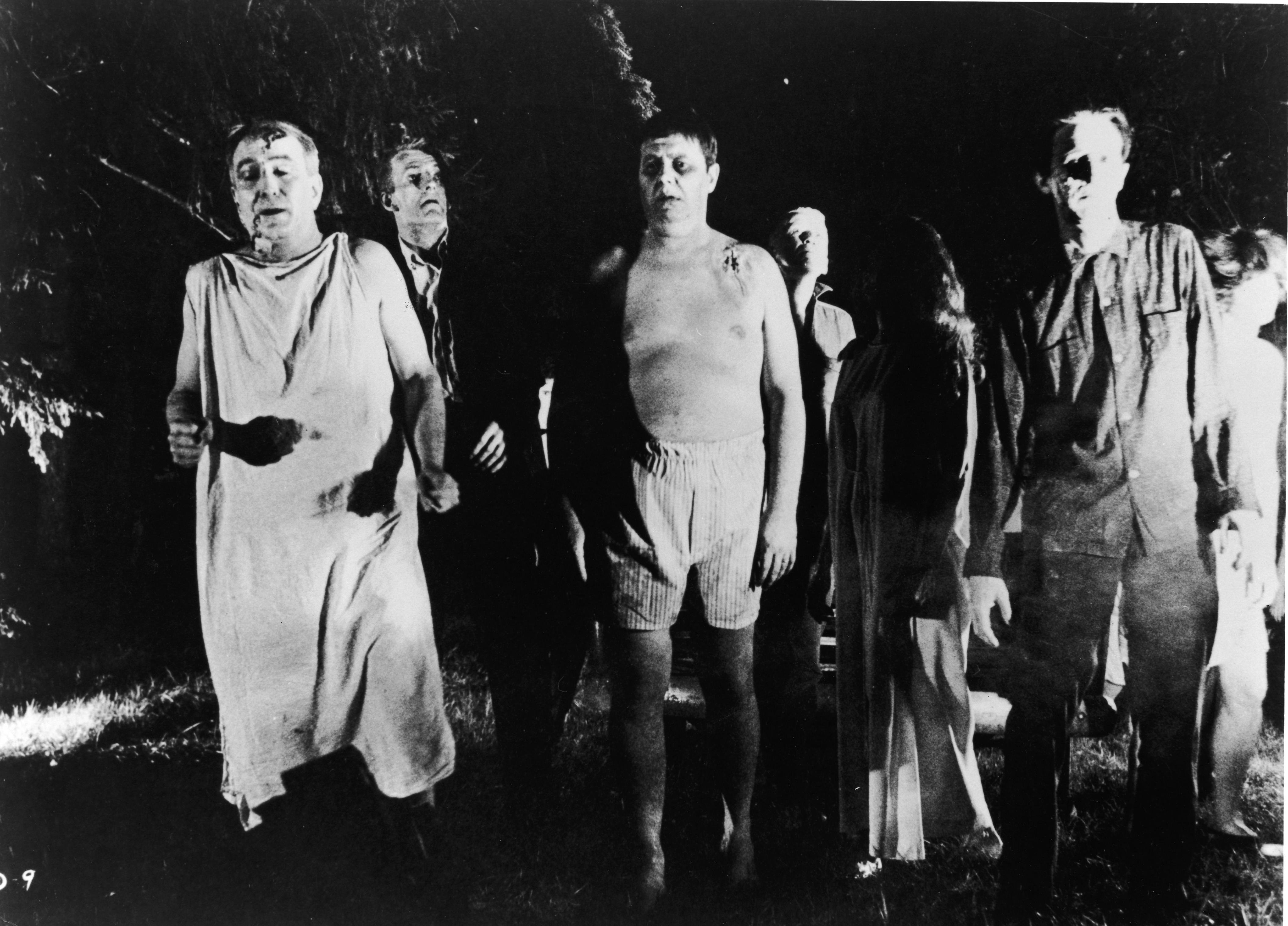 Ghouls lurch through the countryside looking for hapless human prey in ‘Night of the Living Dead.’