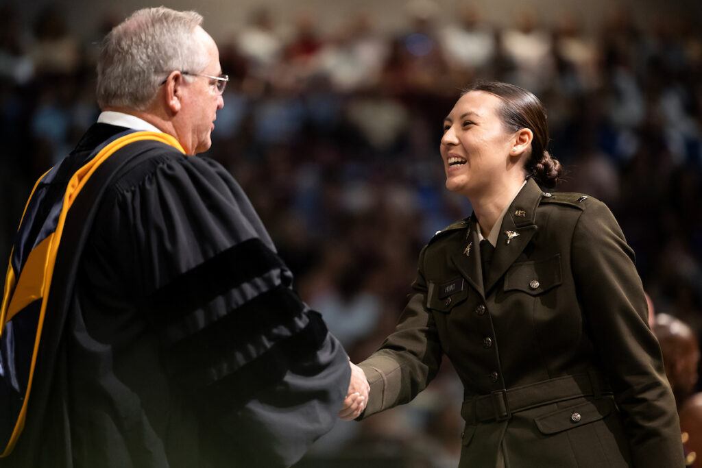Texas A&M University hosts the undergraduate commencement ceremony Saturday, August 10, 2024, at Reed Arena in College Station, Texas. (