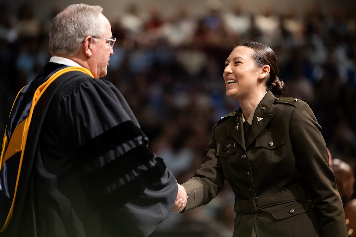 Texas A&M University hosts the undergraduate commencement ceremony Saturday, August 10, 2024, at Reed Arena in College Station, Texas. (