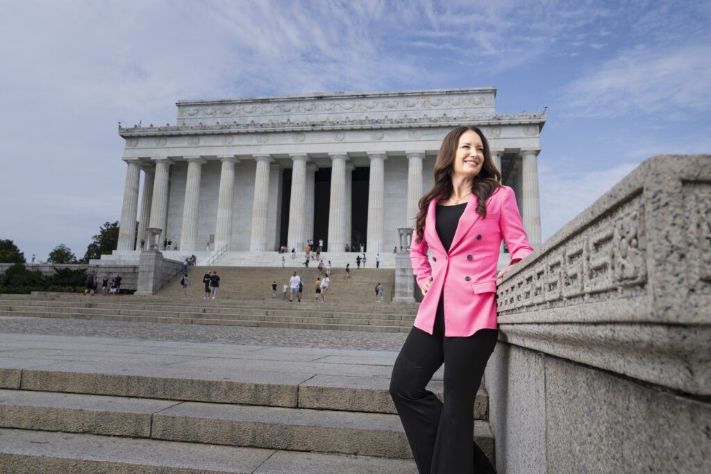 Brooke Rollins posing for a photo in Washington, D.C.