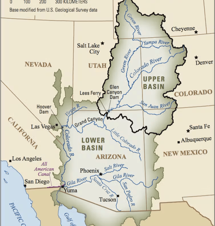 Map of the Colorado river