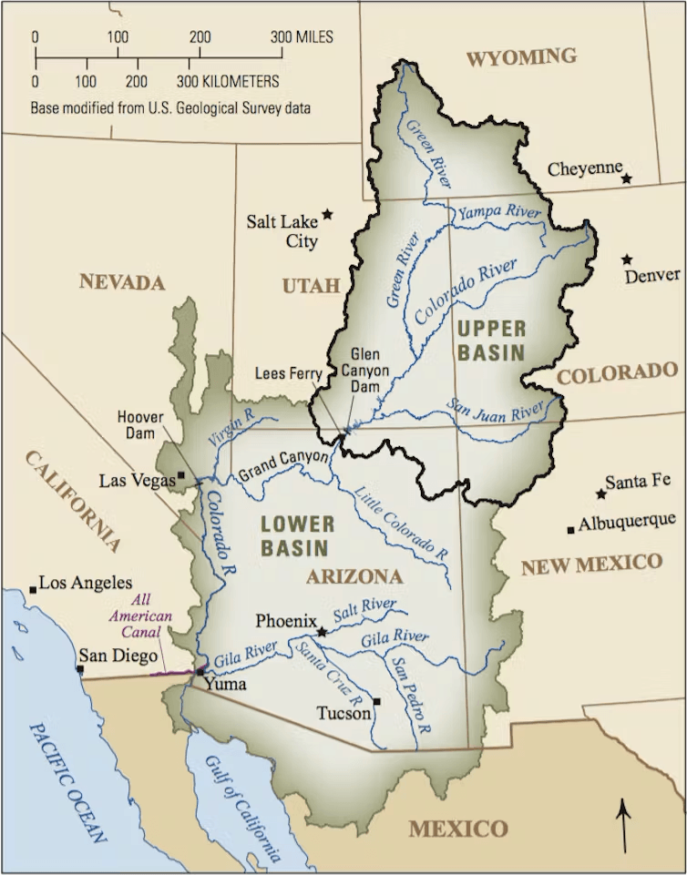 Map of the Colorado river