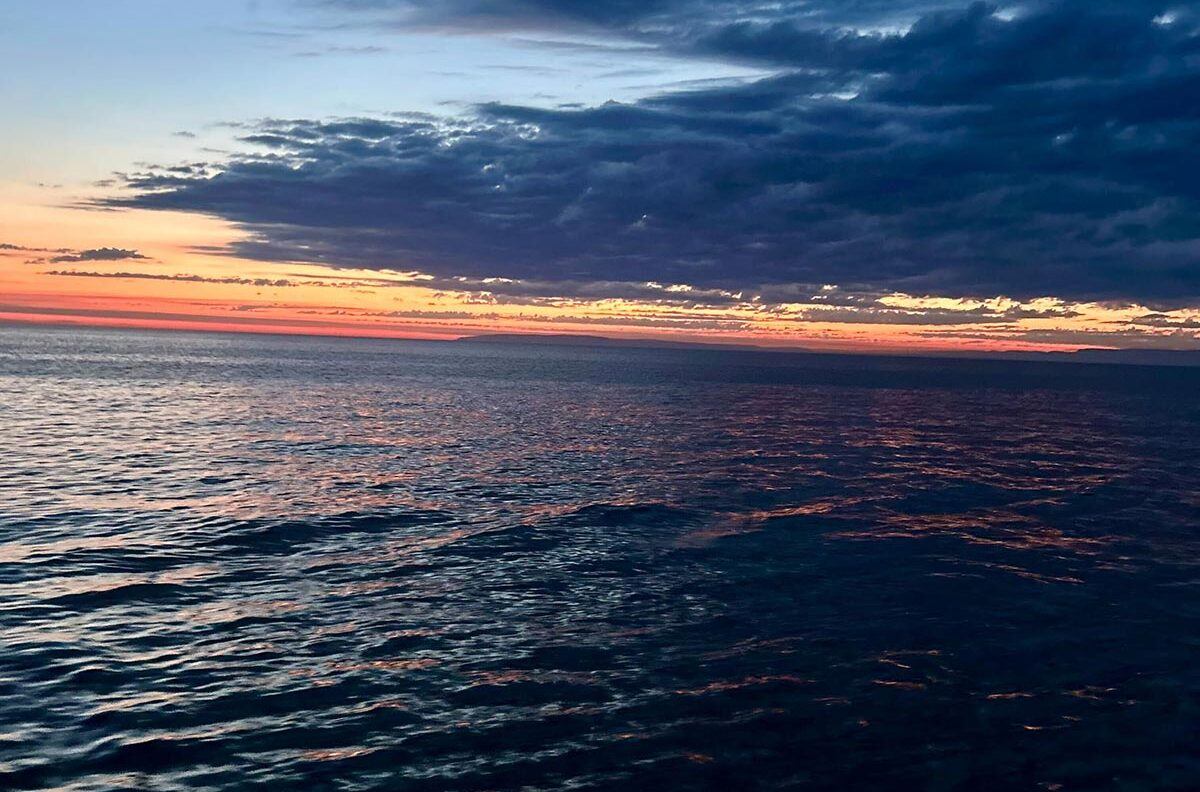 The ocean at sunset