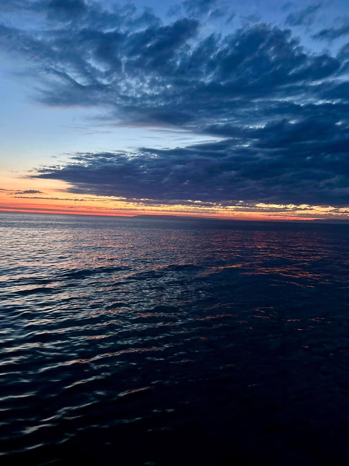 The ocean at sunset