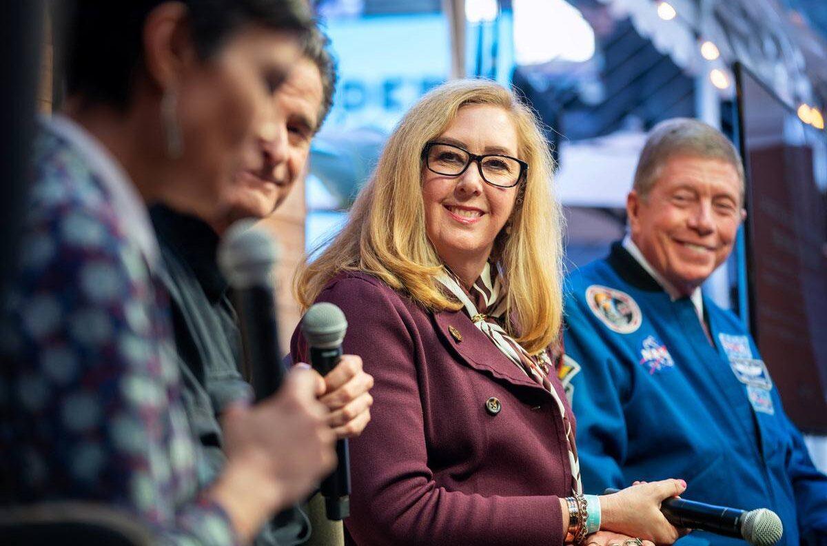 Dr. Amy Waer smiles during the SXSW leadership panel